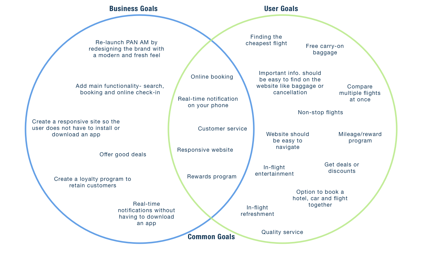 Pan Am business and user goals