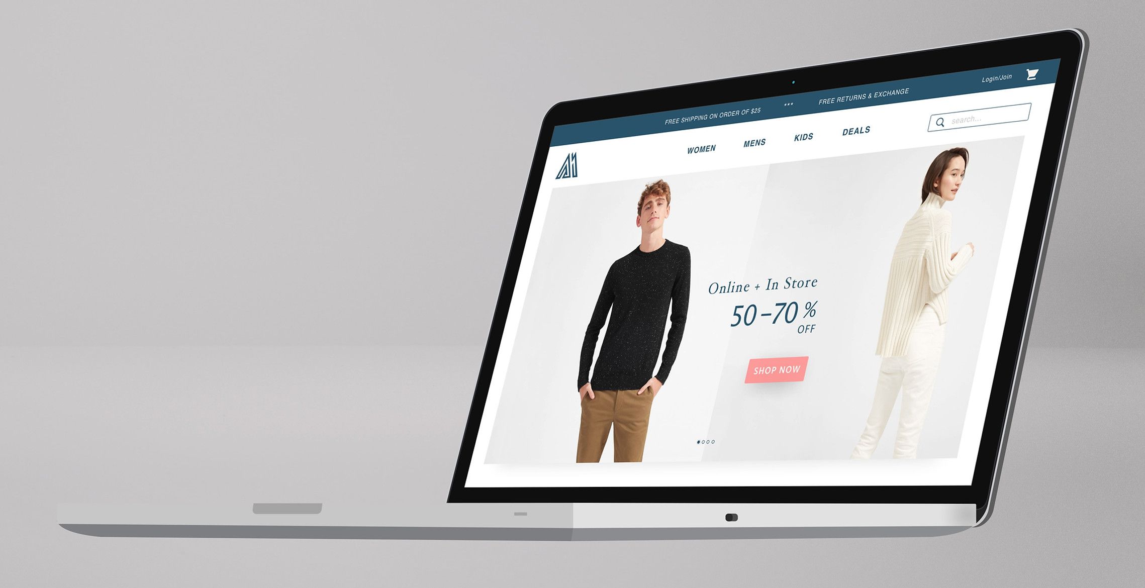 Mirror webpage mockup laptop