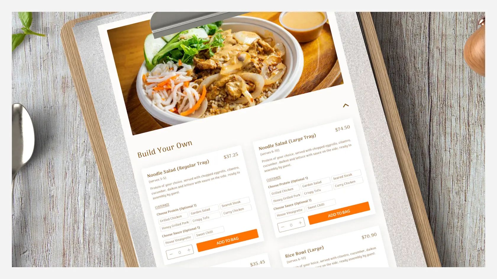 Lotus cafe desktop mockup