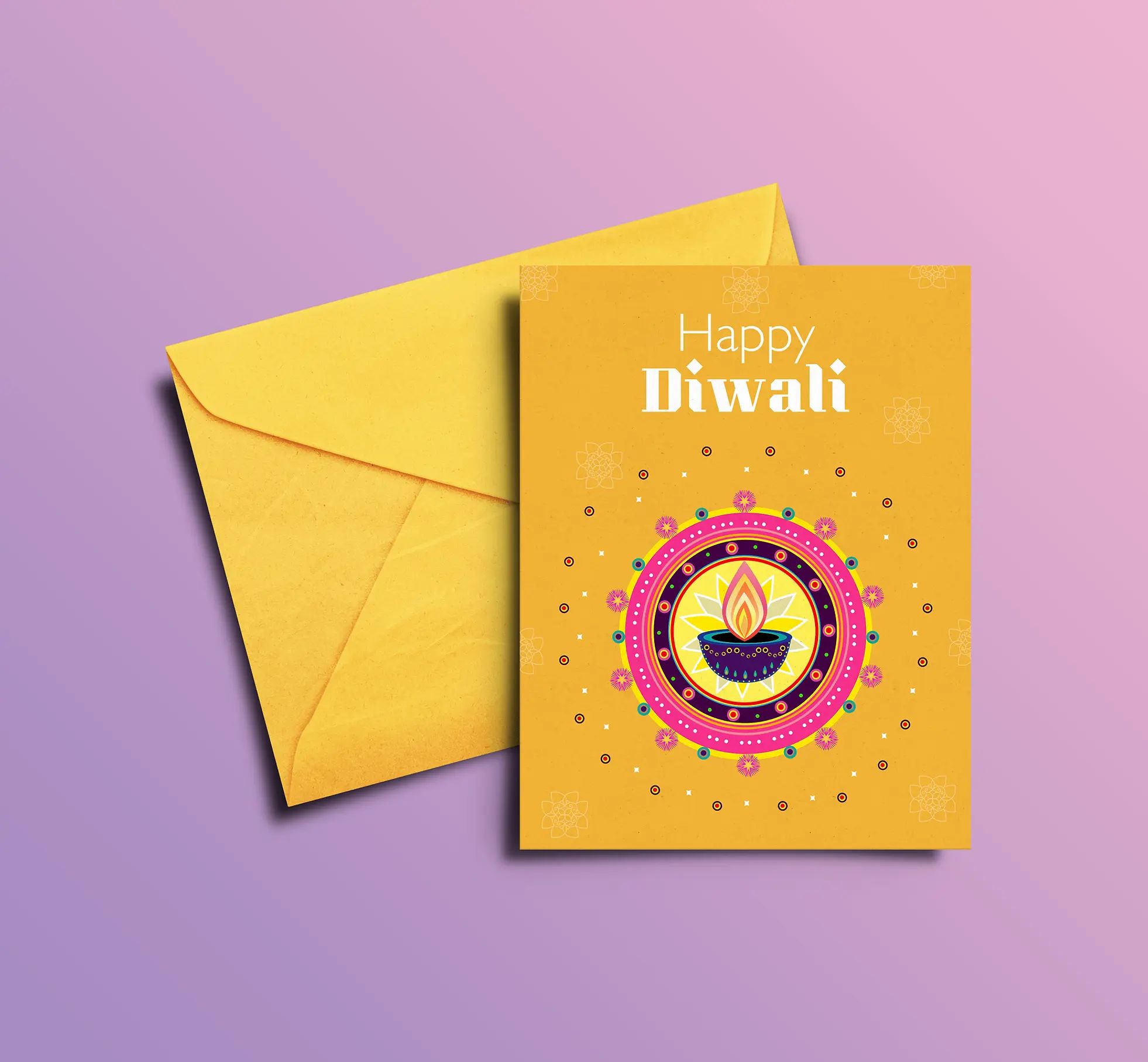 Diwali card mockup using vector tools
