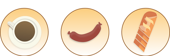 Breakfast items icons