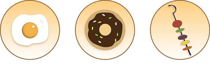Breakfast items icons