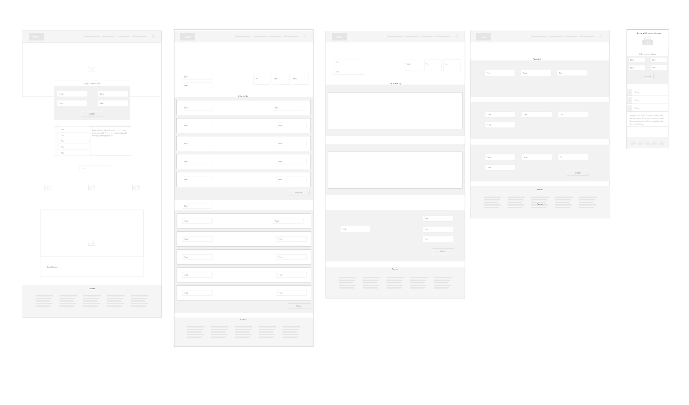 wireframes for Pan Am